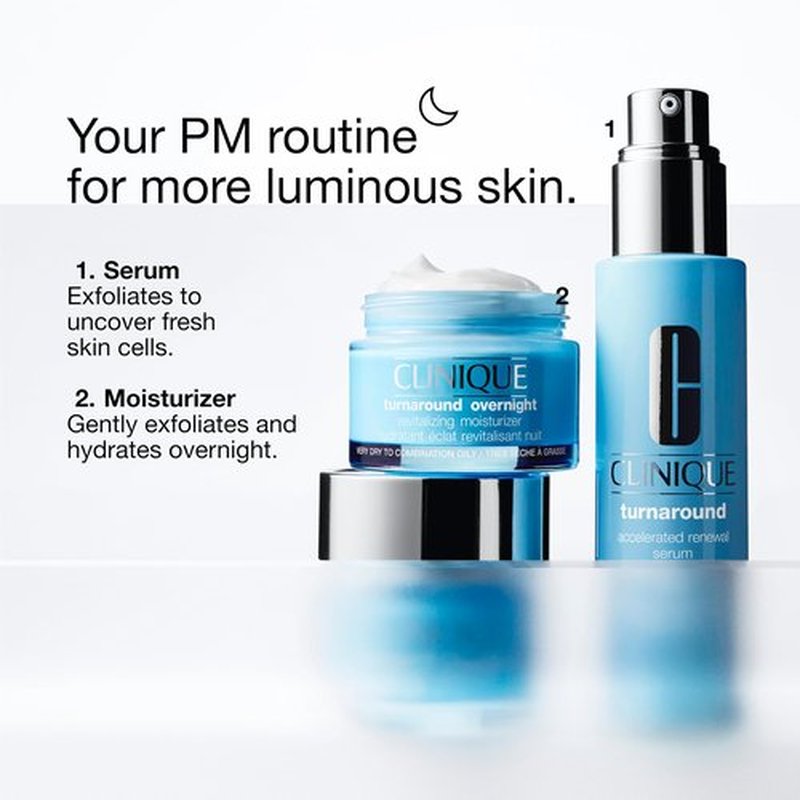 Clinique Turnaround Overnight Revitalizing Moisturizer Face Cream | Hydrating + Plumping, 1.7 Fl Oz