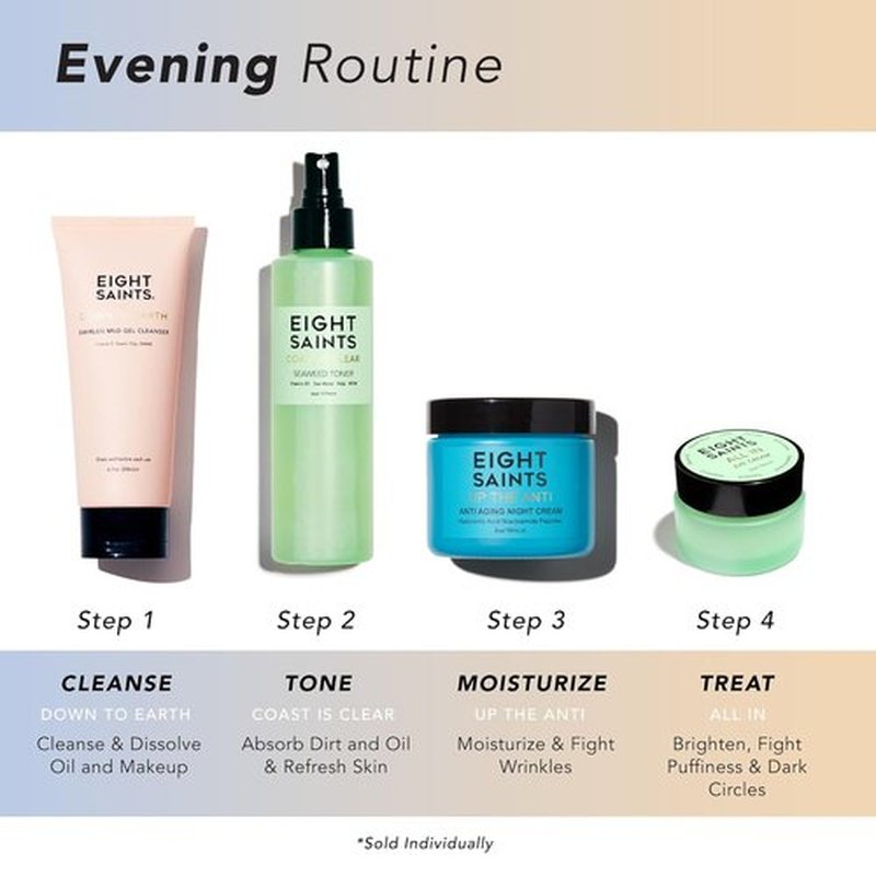 Eight Saints Night Cream - Anti-Aging Face Moisturizer with Niacinamide & Hyaluronic Acid | 2 Ounces