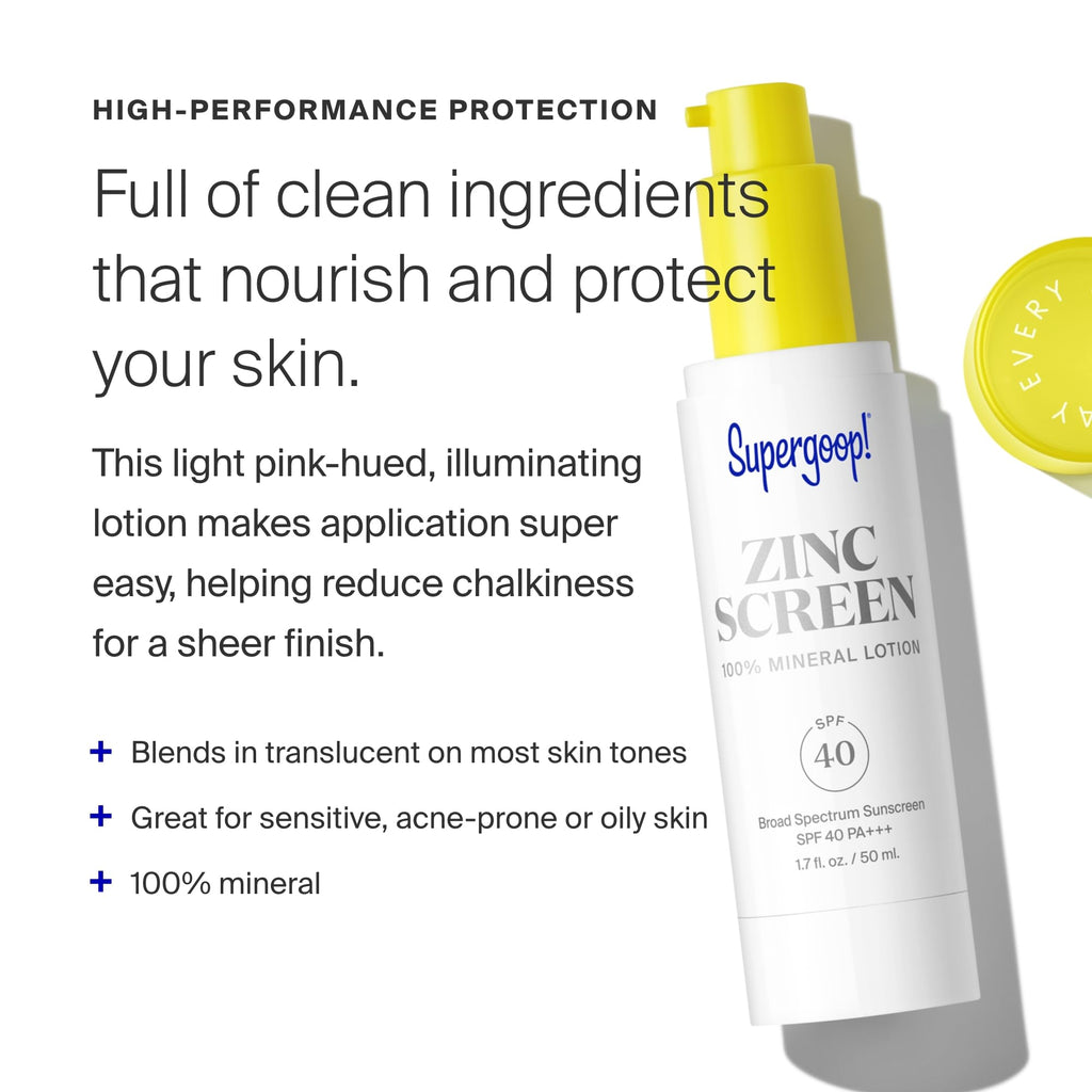 Supergoop! Women's Zincscreen 100% Mineral Lotion SPF 40