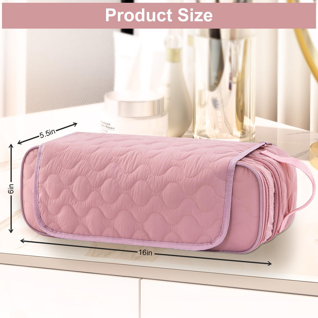 Wintogo Large Capacity Hair Tools Travel Bag with Detachable Heat Resistant Mat, Double Layer Organizer Case for Flat Irons, Curling Irons, Hair Dryers, and Travel Carrying Case for Hair Tool Storage