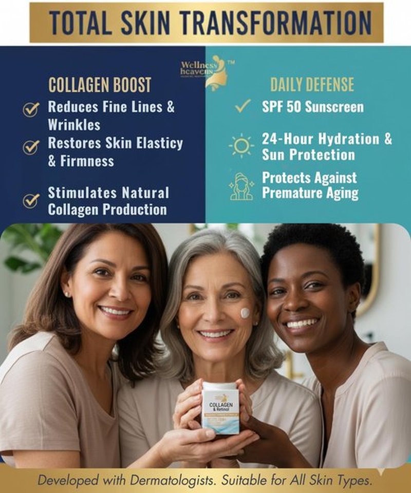 Anti-Aging Face Moisturizer for Face, Face Moisturizer with SPF, Collagen, Retinol, Hyaluronic Acid Cream, Age-Defying, Lift & Firm Cream, Sunscreen for Face, Lotion, Great for Dry, Aging Skin 1.7oz