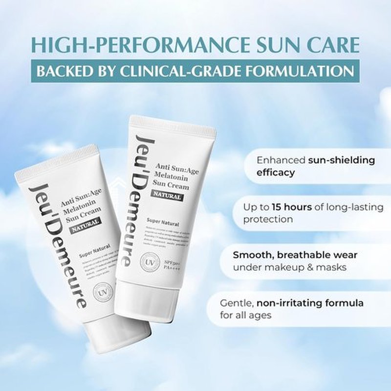 JEU'DEMEURE Anti-Aging SPF 50 Face Sunscreen Lotion - Lightweight, Non-Sticky Formula for Sensitive Skin, 1.69 fl oz
