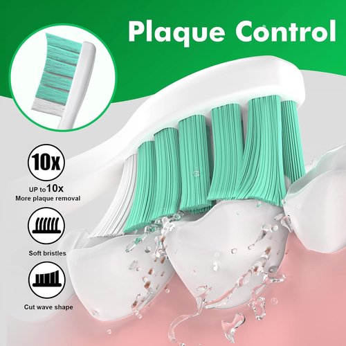 Philips Sonicare Replacement Brush Heads - Compatible with C1, C2, 4100, 5100, 6100 | 8 Pack White