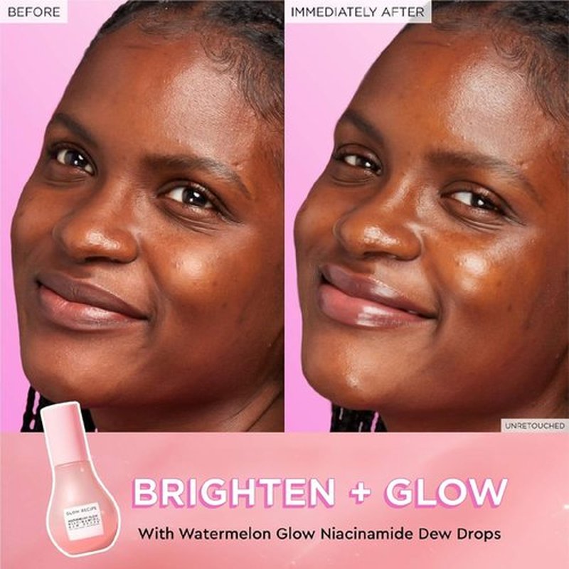 Glow Recipe Watermelon Niacinamide Dew Drops - Hydrating Face Serum & Primer | Travel Size 15ml