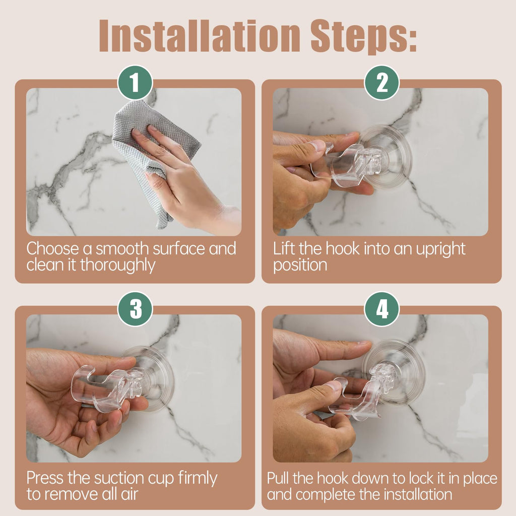 Piszvbej 2 Pack Razor Holder Compatible with Billie, Shower Razor Holder for Wall, Powerful Suction Cup Shower Hooks, Damage-Free Wall Hooks, Removable, Easy to Install and Reuse, Clear