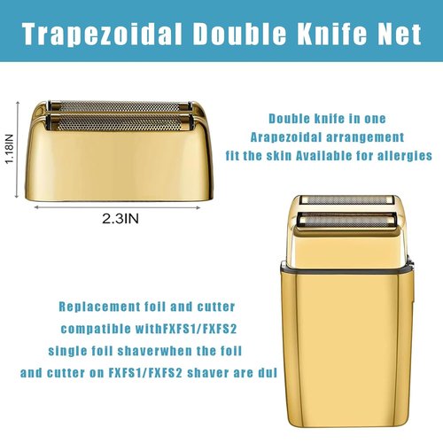 BaBylissPRO Shaver Replacement Foil & Cutters - Compatible with FXFS2 & Double Foil Shaver (Gold 2)