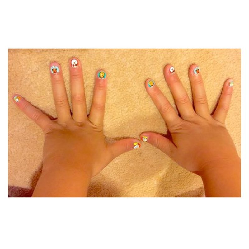 allydrew Fingernail Friends Nail Stickers Nail Art for Children, Festive Holiday (50 Stickers)