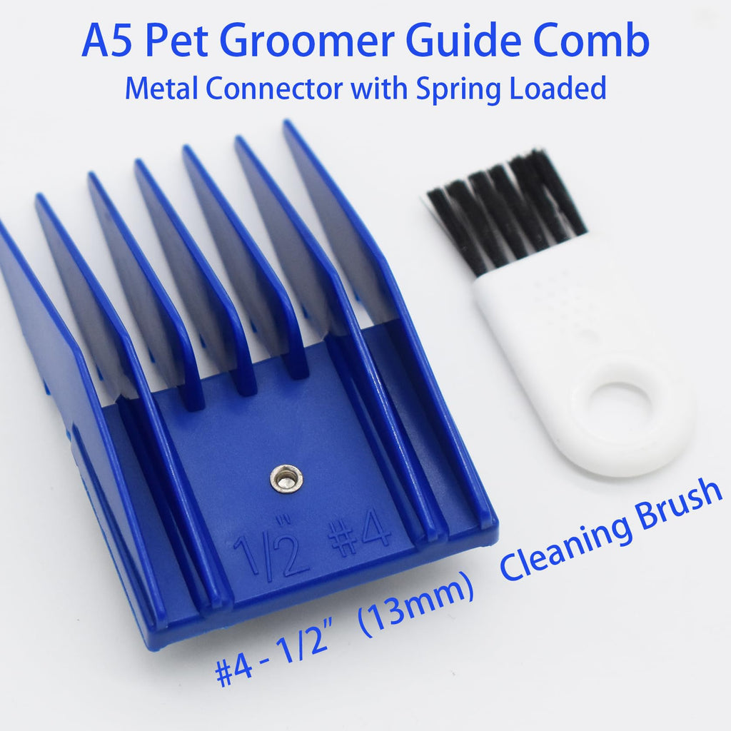 AIRERA Professional A5 Style Animal Hair Clipper Attachment Guard Guide Cutting Combs 76926-900, Compatible with Oster Classic 76 A5 Andis AG BG Wahl KM Pet Groomers (Navy, #4-1/2")