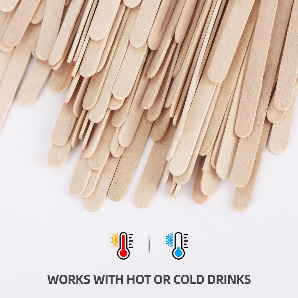 2000 Wooden Coffee Stirrers, 4.4 inches Stir Sticks Disposable Swizzle Stir Sticks for Coffee and Cocktails