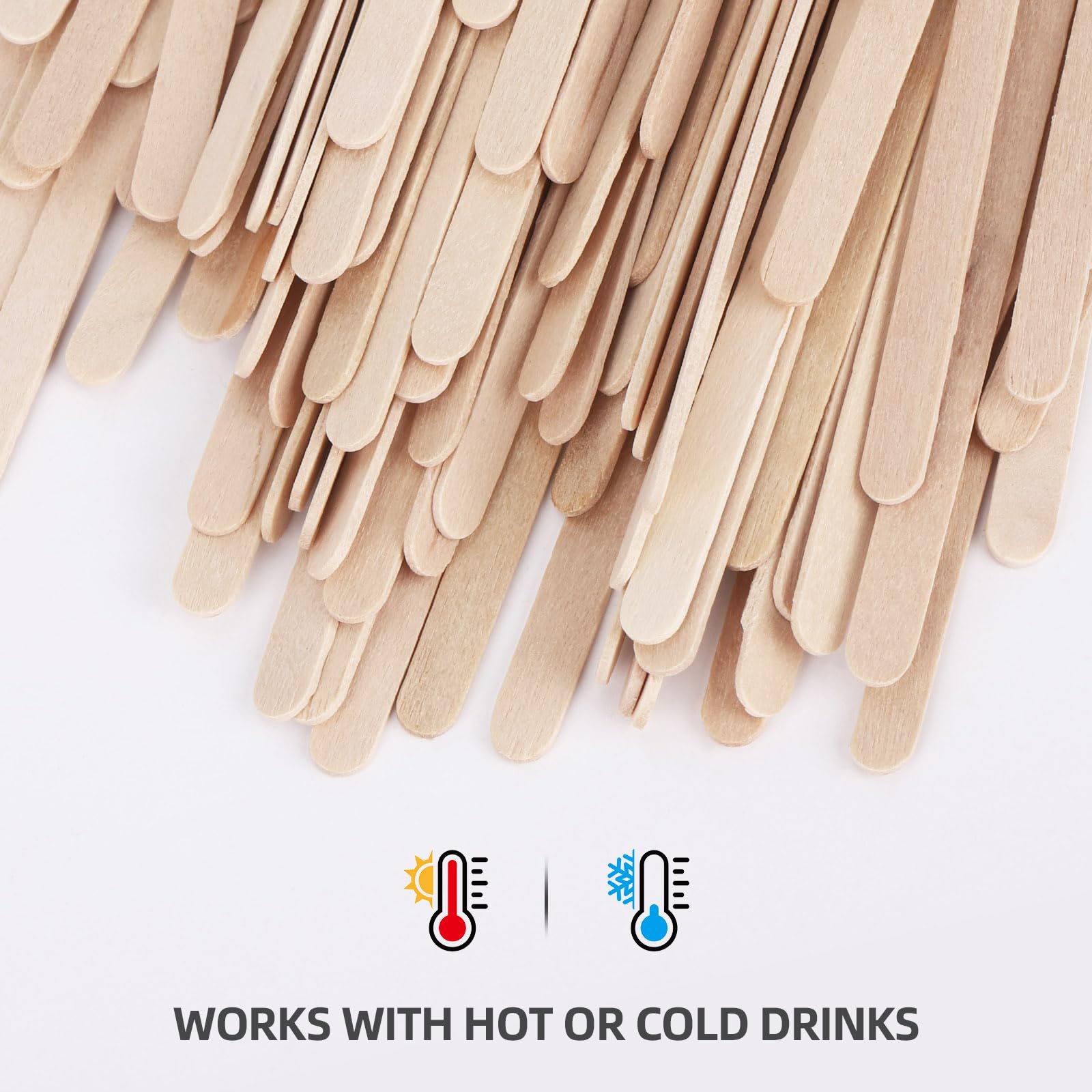 2000 Wooden Coffee Stirrers, 4.4 inches Stir Sticks Disposable Swizzle Stir Sticks for Coffee and Cocktails