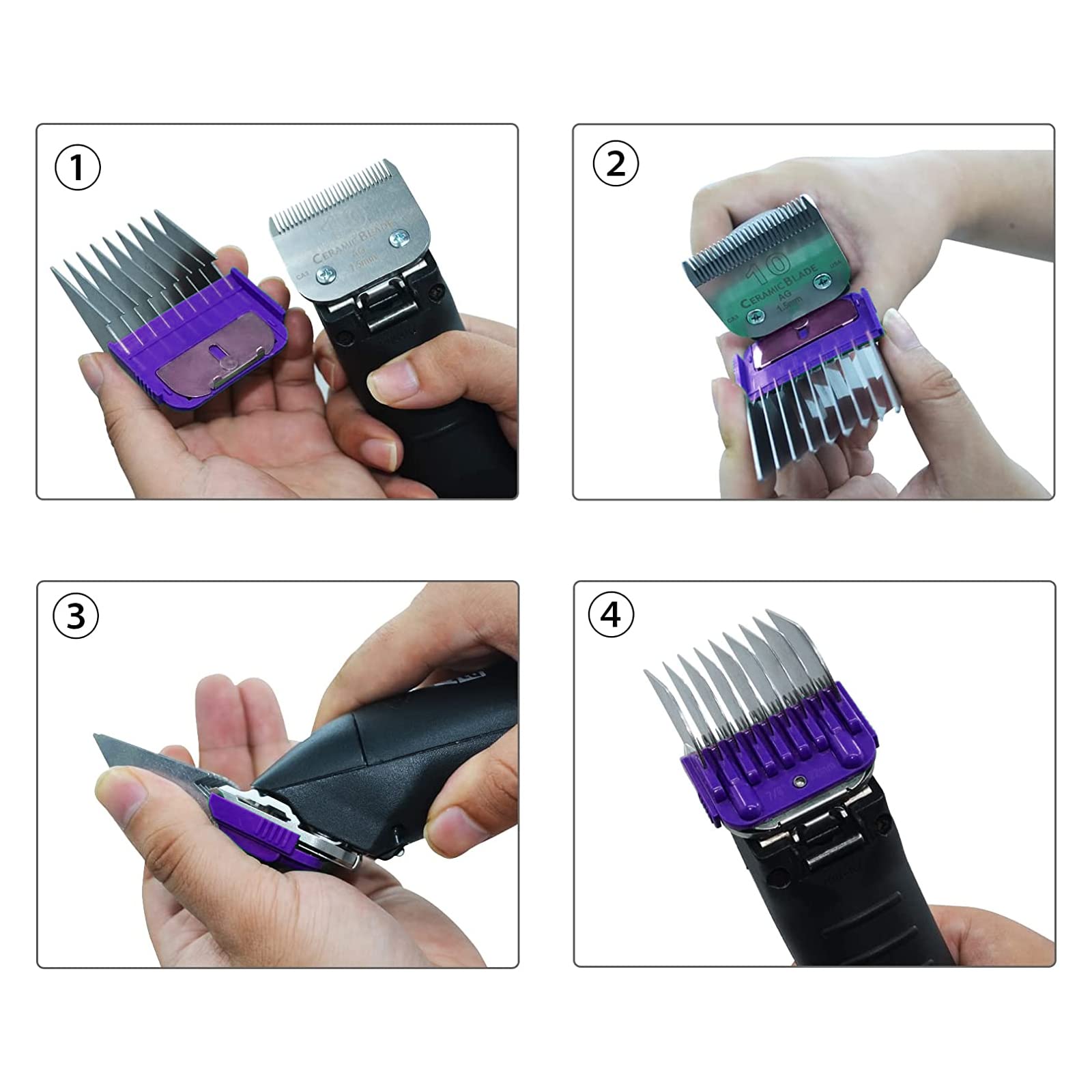 Dog Stainless Steel 5 Color Comb Compatible with andis oster A5 wahl km10