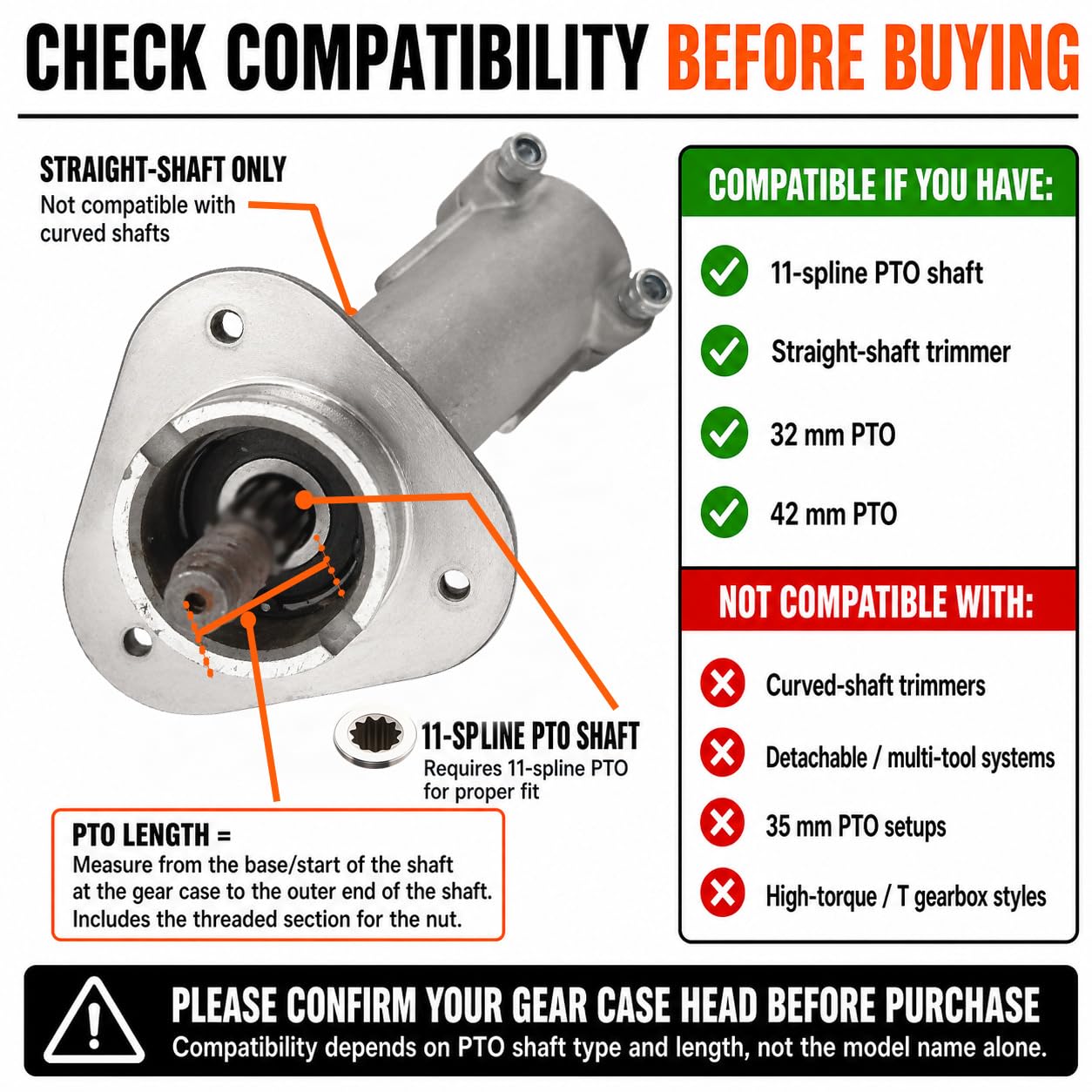 RianKarn Stainless Steel Brush Cutter Blade Adapter Kit for 225 & 230 Series Parts, C535000160 & C535000150, 11-Spline Straight Shaft, 20mm & 25mm Center Hole, Blade & Nut Not Included