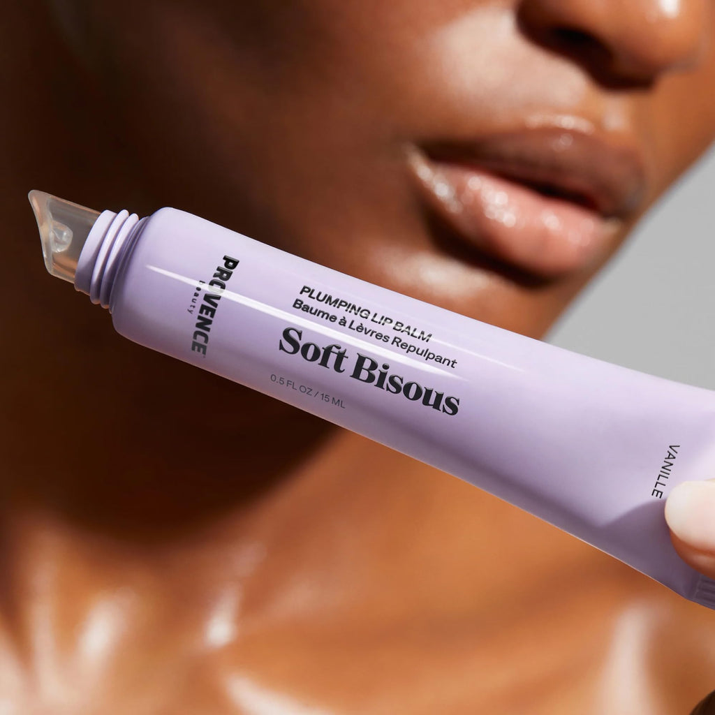Provence Beauty Soft Bisous Plumping Lip Balm – Hydrating Lip Care Treatment with Tripeptide-1, Hyaluronic Acid & Shea Butter – Anti-Aging Lip Balm that Smooths, Softens & Plumps Dry Lips – 0.5 fl oz