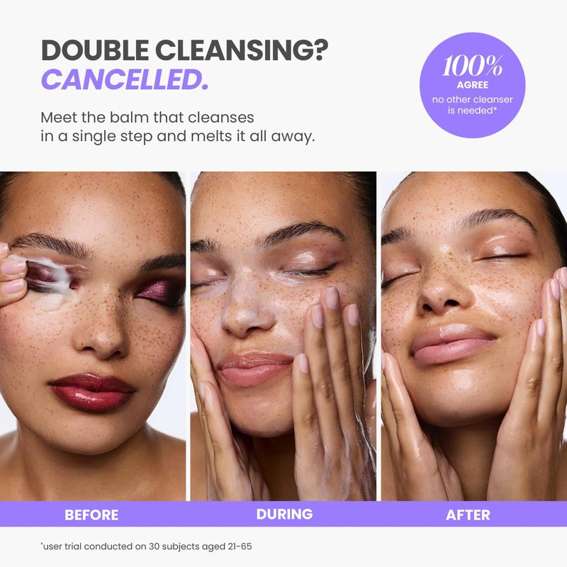 Wonderskin Cleansing Balm - Melt It All Balm to Milk Makeup Remover, Gentle Hydrating Face Cleanser with Centella and Chamomile
