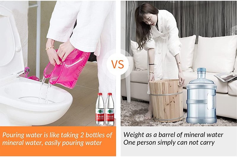 WMHYLYH Movable Foot Soaker, Portable Feet Soaking Tub Massage Foot Bath Shoes, Bath Massager Basin Pedicure Feet Spa Shoes for Thermal Massage to Promote Blood Circulation (Large, Red)