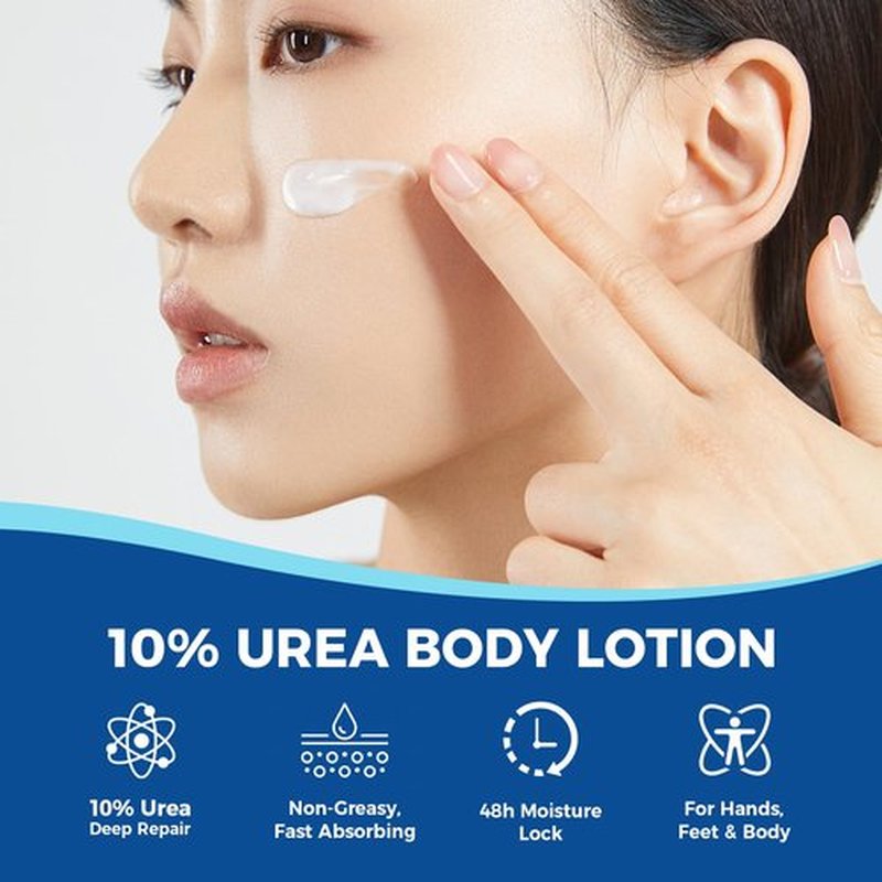 OUKEYA Urea Cream for Dry Chapped Skin with 10% Urea Deep Moisturizer Body Lotion, Softens & Soothes Hands Elbows Feet Hydrates Locks in Moisture, Fast Absorbing & Non-Greasy, 11.28 oz Large Capacity