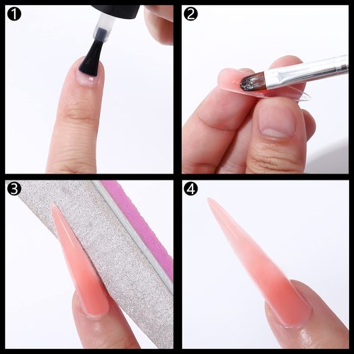 NMKL38 120Pcs Dual Forms Full Cover Nail Tips Upper Arched Extension Mold (Stiletto I)