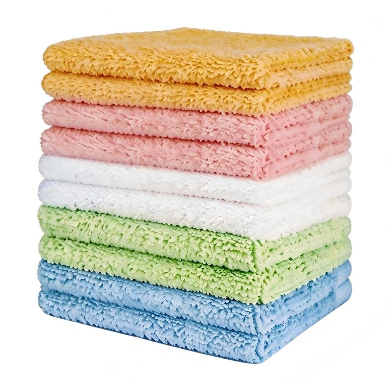ZHAYAO 10 Pack Wash Cloths, 10x10 Inch Microfiber Highly Absorbent and Soft Feel Fingertip Towels, Machine Washable Washcloths for Bathroom, Gym, Hotel, Spa and Kitchen, Multicolor
