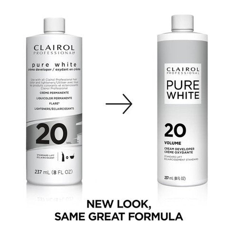 Clairol Professional Pure White 20 Volume Hair Developer - Ideal for Lightening & Gray Coverage