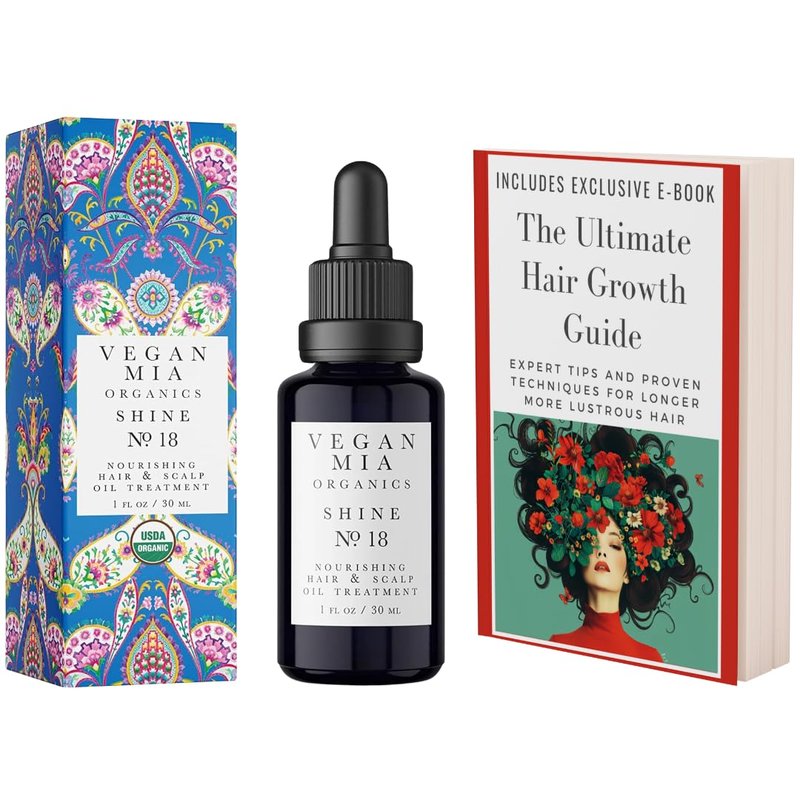 USDA Organic Rosemary Oil for Hair Growth with Castor, Jojoba & More by Vegan Mia | for Intense Nourishment & Dry Scalp Treatment - Get Healthier, Thicker & Shiny Hair Naturally (with Exclusive eBook)