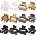 SUTHIA Medium Hair Clips for Women Girls 12 Bulk Pack, 2" Small Claw Clips for Thin, Fine, Short, Medium, Curly & Thick Hair Non Slip, Rectangle & Double Row Teeth, Classic & Neutral Hair Accessories