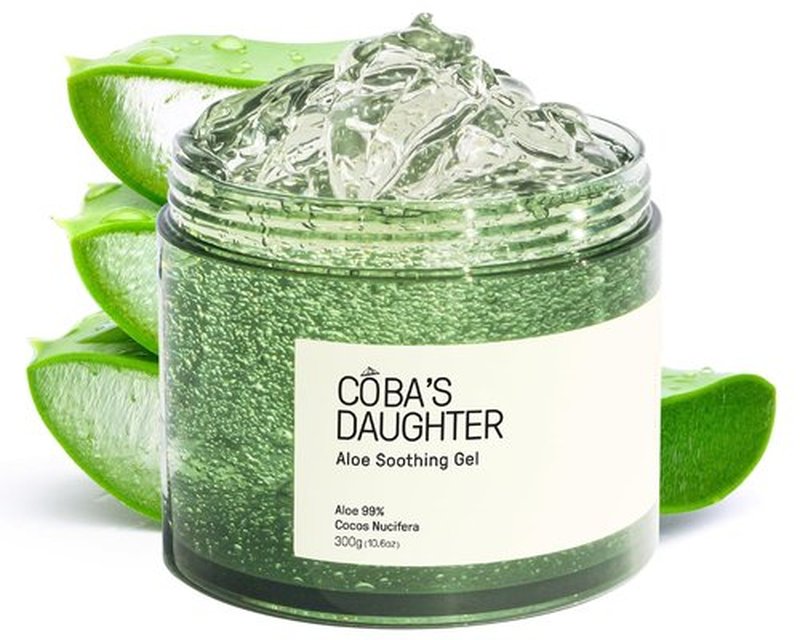 COBA'S DAUGHTER 99% Pure Aloe for Sunburn Relief & After Sun Recovery | Coconut Scented Aloe Vera Gel | Organic Aloe Vera Gel for Face & Body - Hair Hydration & Cooling Lotion (10.6 Oz)