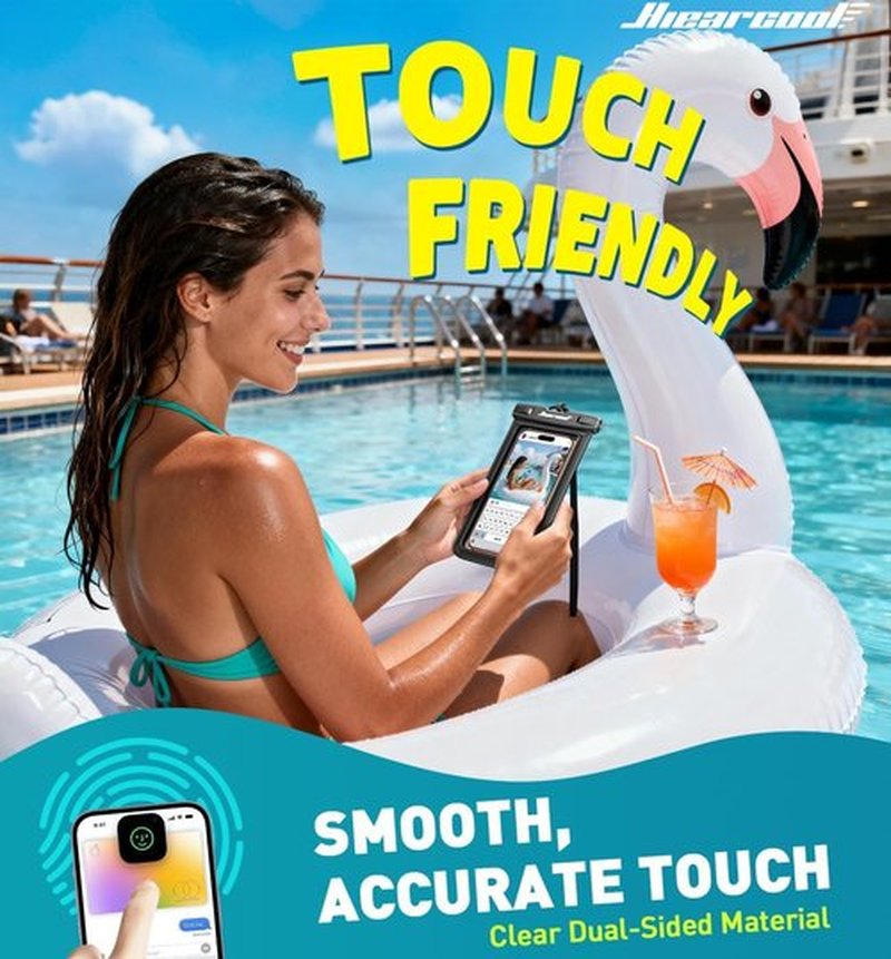 Hiearcool Waterproof Phone Pouch - IPX8 Case for iPhone 17/16/15/14 Pro Max | Touch Screen, 2 Pack, Fits Up to 8.9”