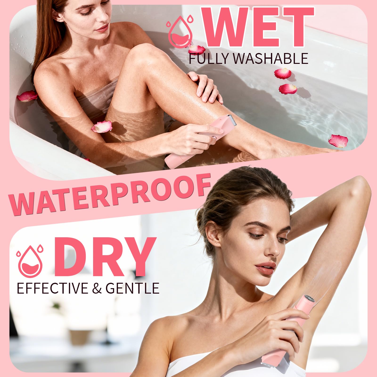 Beanify Wet & Dry Electric Razor for Women Men,4 in 1 Rechargeable Led Display Electric Shaver and Facial Hair Remover (Assorted)