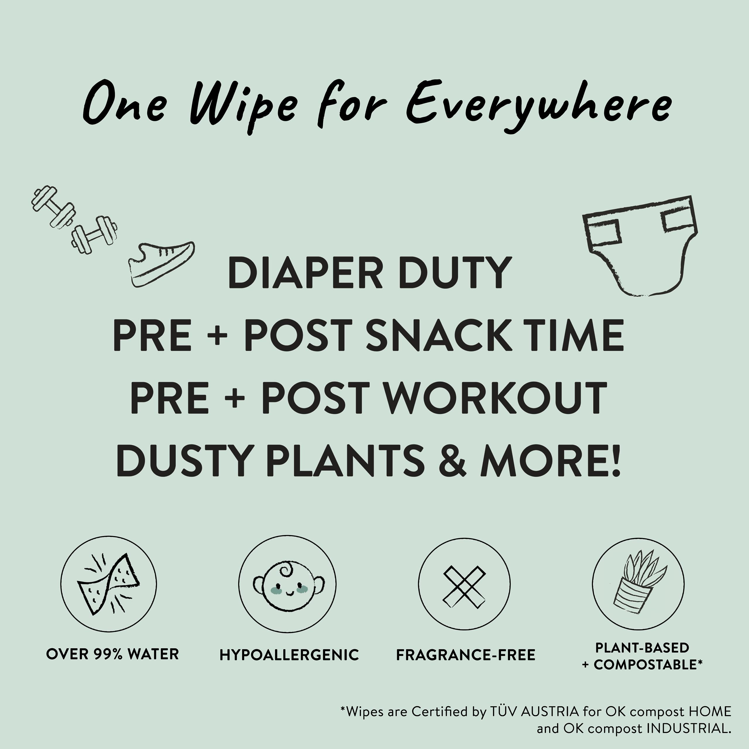 The Honest Company Babe's Clean Bum Gift Set, Diapering and Newborn Essentials 99% Water Wipes 60 ct Diaper Rash Cream 2.5 oz Conscious Diapers Size 1