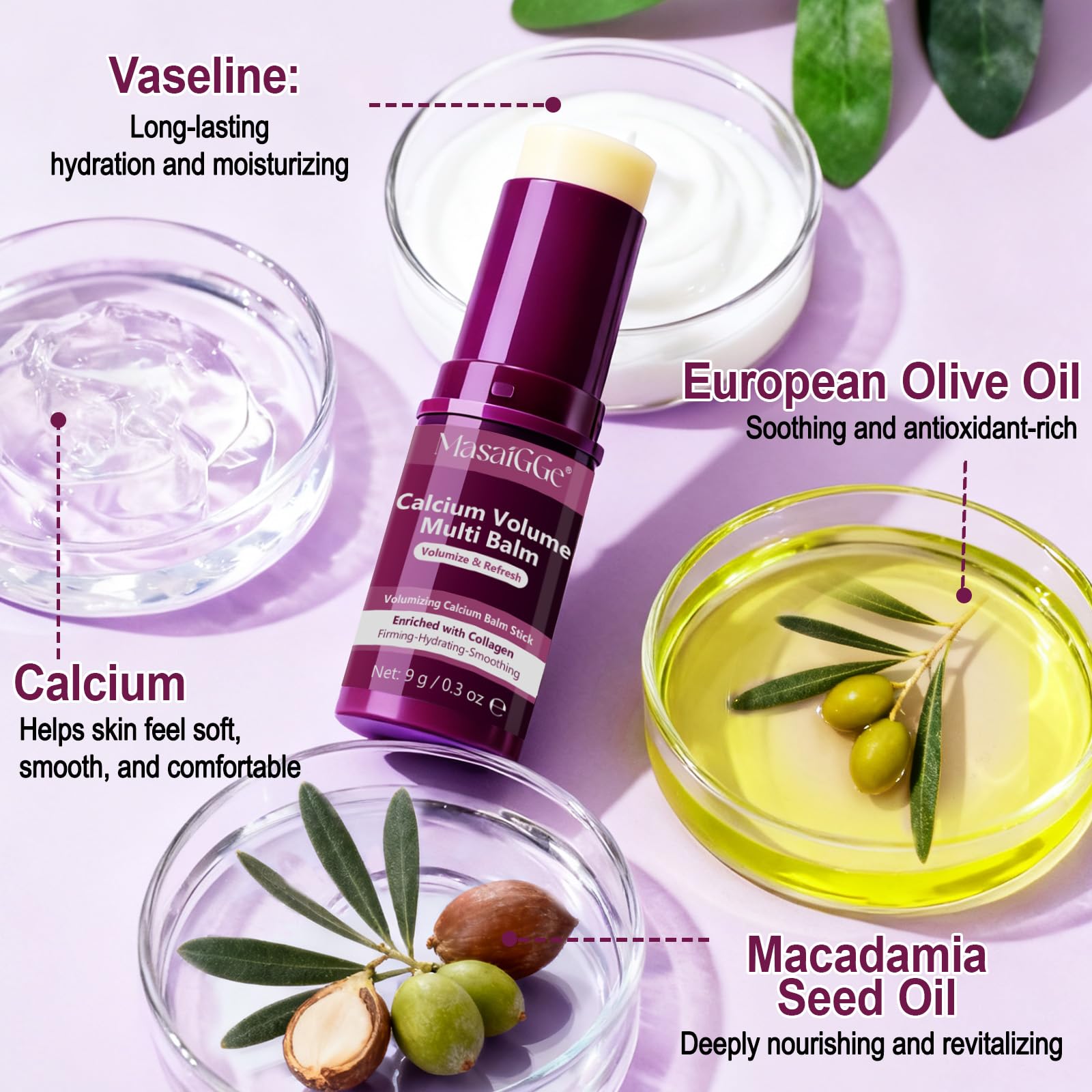 liiutry Calcium Volume Multi Balm, Korean Collagen Moisturizing Stick for Face, Calcium Volume Balm Anti-Aging Face Cream for Wrinkles, Firming & Hydrating for Eyes, Neck, Face