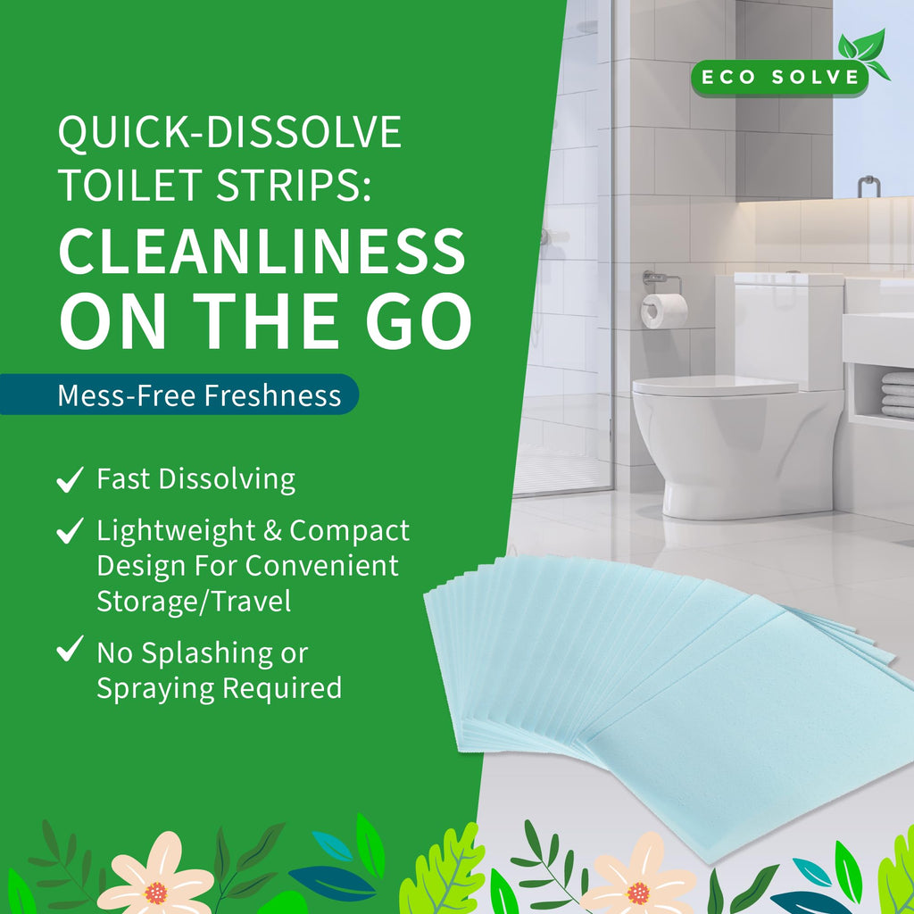 Natural Toilet Bowl Cleaner Strips, Eco-friendly, Non-toxic, Septic Safe, Removes Odors & Stains, Plastic-free, Natural Toilet Bowl Cleaner for Quick and Easy Cleaning, Toilet Fresheners (60 count)