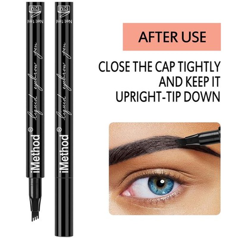 iMethod Eyebrow Pen - Natural-Looking Eyebrows with Micro-Fork Tip Applicator | Light Brown