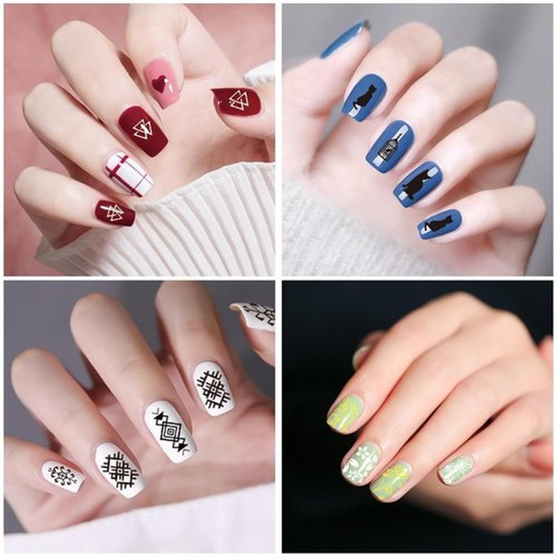 SEISSO Stamping Nail Polish Gels, 12 Colors Stamping Gels 0.25 Fl Oz Soak Off Printed Gel UV Stamp Nail Gel for Nail Stamp Plate Stamper DIY Nail Art Design