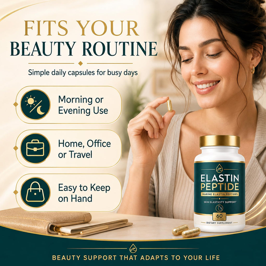 Elastin Peptide Skin Tightening 𝐒𝐮𝐩𝐩𝐥𝐞𝐦𝐞𝐧𝐭, Skin Elasticity, Easy Daily Routine, 60 Count