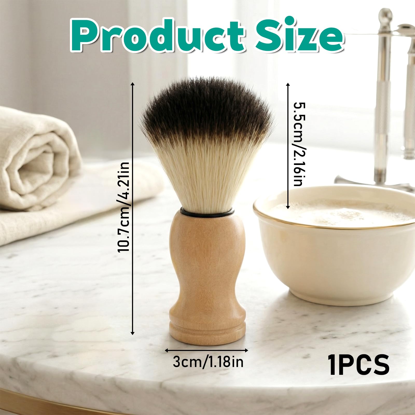 Shave Brush for Men, Shaving Lather Brush Travel Shave Brushes Hand Crafted with Comfortable Bamboo Handle Cream Brushes, Grooming Gift for Men