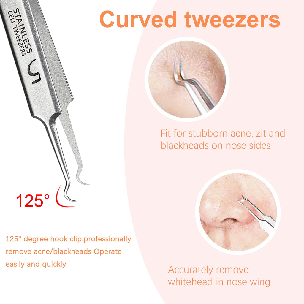 Blackhead Tweezers,High Hard Stainless Steel Blackhead Remover Tweezers