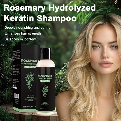 Rosemary Hair Growth Shampoo,Rosemary Hydrolyzed Keratin Shampoo, Nourishes and Regenerates Hair for Thinning Hair & Hair Loss for Women and Men-200ML