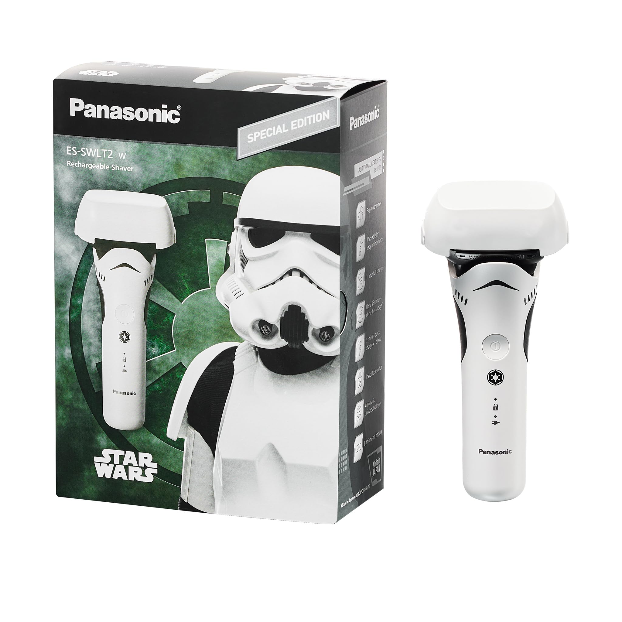 Panasonic Hybrid Wet Dry Shaver, Trimmer & Detailer with Two Adjustable Trim Attachments, Pop-up Precision Detail Trimmer & Shave Sensor Technology,