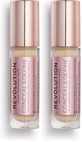 Revolution, Conceal & Define Concealer, Full Coverage & Lightweight, Long-Lasting Matte Finish, Vegan & Cruelty Free, C6 Fair or Light Skin Tones, 0.14 oz (Pack of 2)