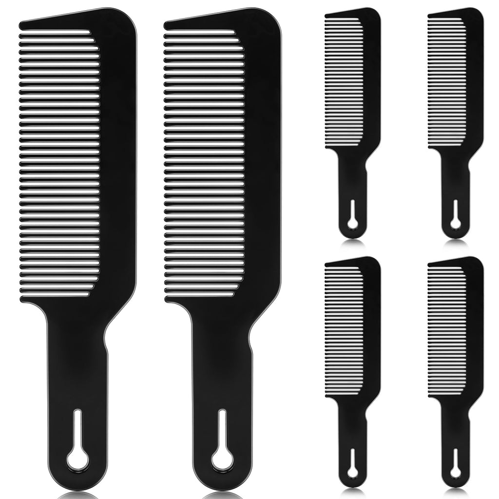 NICEMOVIC Barber Hair Cutting Blend Fade Combs 6 Pack for Hair Stylist, Barber Supplies Accessories, Individually Wrapped Clipper Fading Flat Top Blending Comb for Fades & Men Haircut (Black)