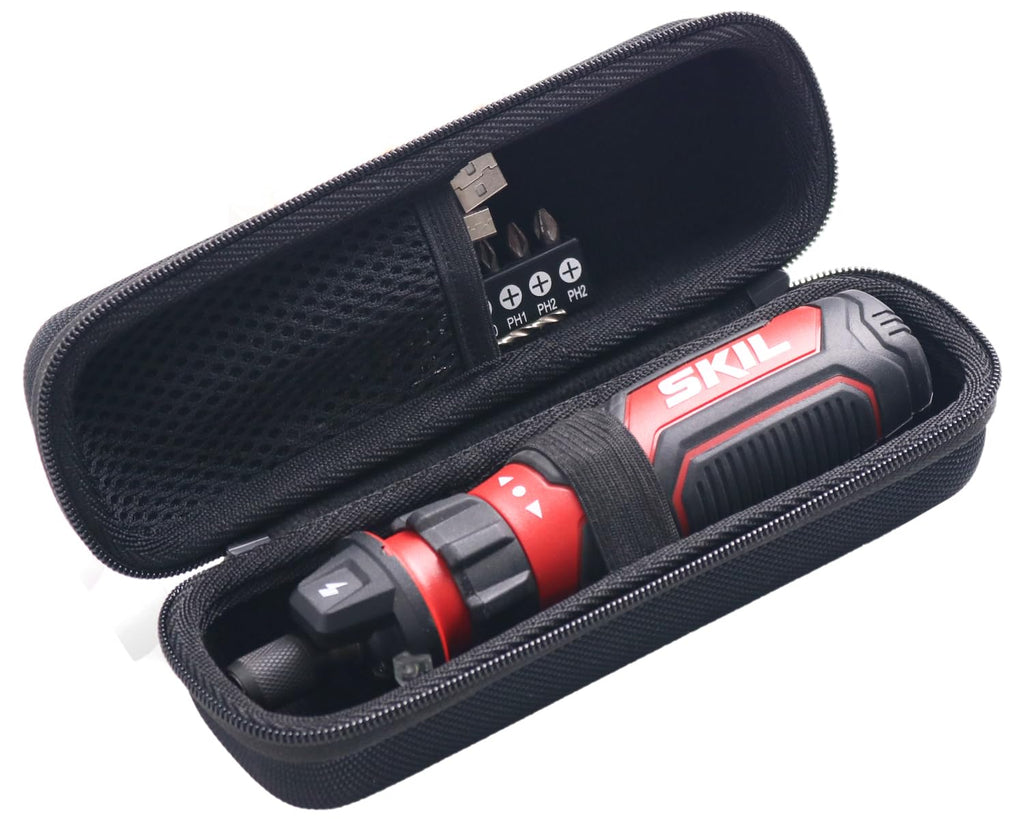 inDomit Hard Case Compatible with SKIL Rechargeable 4V Cordless Screwdriver,Black(CASE ONLY)