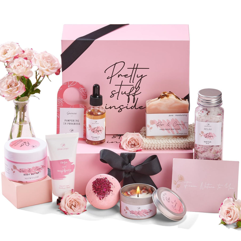 Mother's Day Gift for Mom Spa Gifts Bath Baskets Relaxing Spa Self Care Gift for Women Her Sister Wife Bridal Shower Gifts Box Home Bath Care Package Thank You Birthday for Women Friendship Ideas