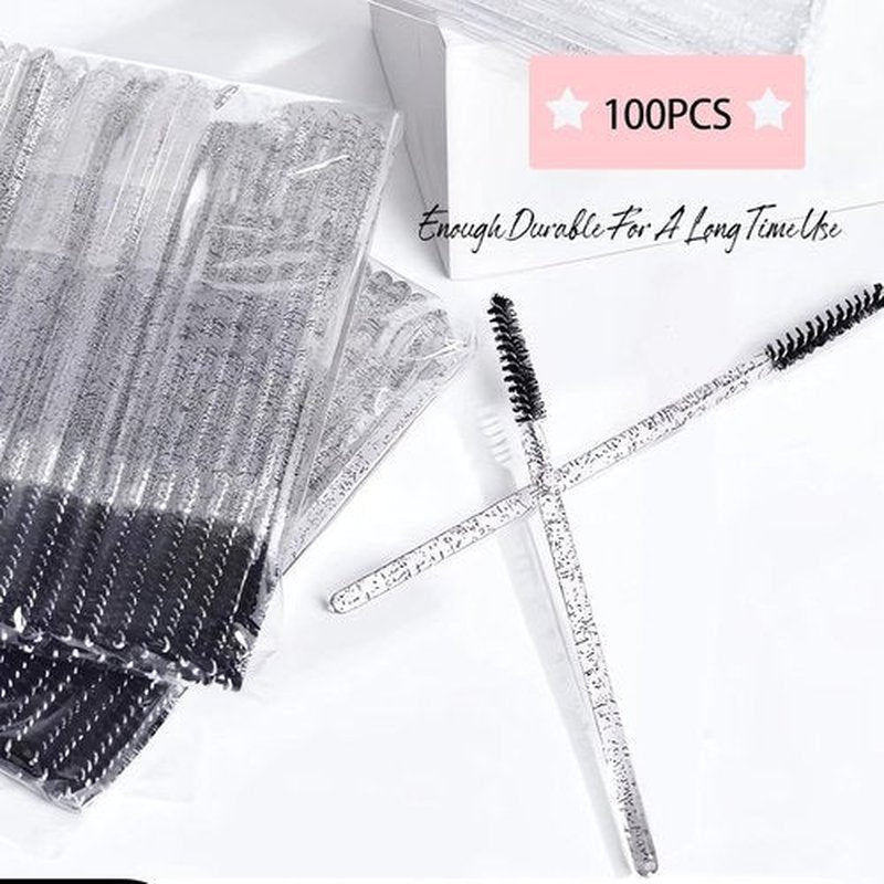 Skiennix Mini Spoolies for Eyelash Extensions - 100 Disposable Micro Brushes for Lash Techs