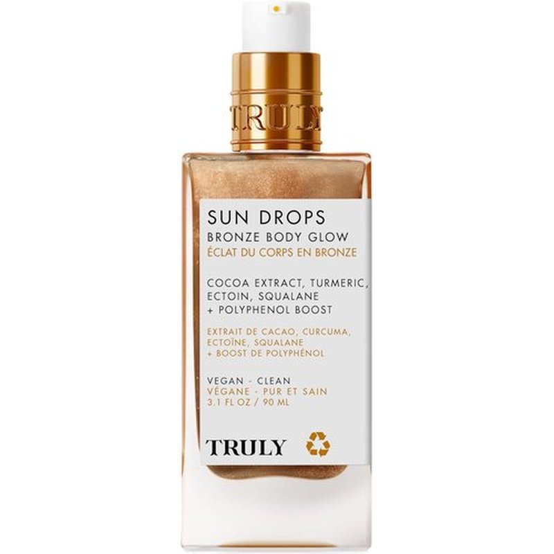 Truly Sun Drops | Bronze Body Glow Oil - Hydrating Shimmer with Turmeric & Cocoa Extract for Radiant Skin