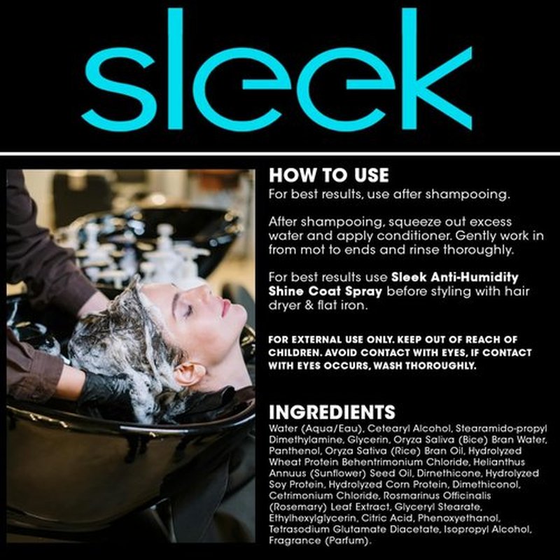 Hair Chemist SLEEK Anti Humidity Conditioner 8 oz. - Defrizzing Conditioner for Dry Frizzy Hair and Sleek Straight Hair, Ideal for Dry, Damaged Hair