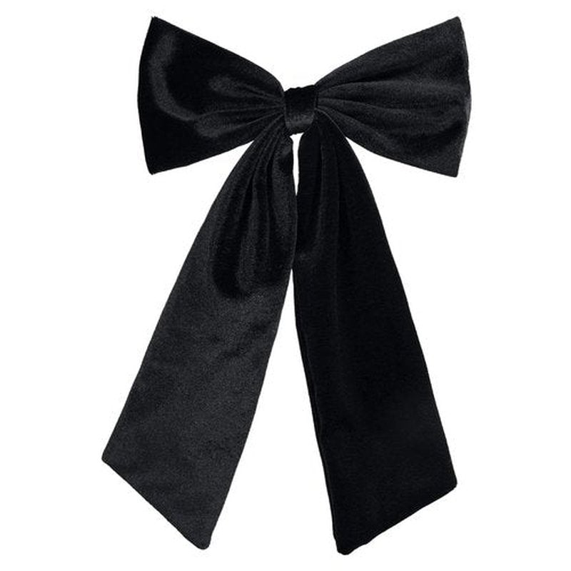 6.5 Inch Velvet Hair Bow Clip Classic Bowknot Ponytail Holder Long Velvet Ribbon Barrette Hair Accessories for Women Girls, Black