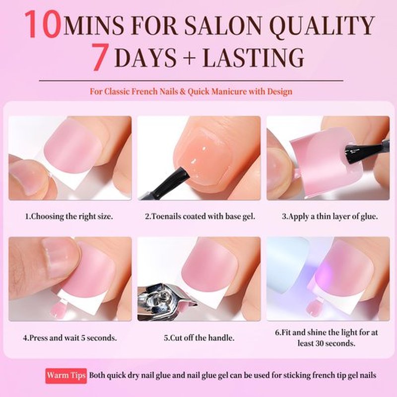 Lifextol 150PC Press on Toenails for Women Fake Toe Press on Nails French Tip Toe Nail Press ons with Sticky Tabs, 15 Size Fake Toenails Press ons Acrylic Toe Nail Tips Kit Pink Press on Toe Nails-G