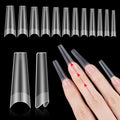 INENK Matte XXL Coffin Nail Tips, Professional Acrylic False Nail Extensions with Positioning Line, Straight Tapered Half Coverage for DIY Nail Art Salon Home DIY(12 Sizes 320PCS)