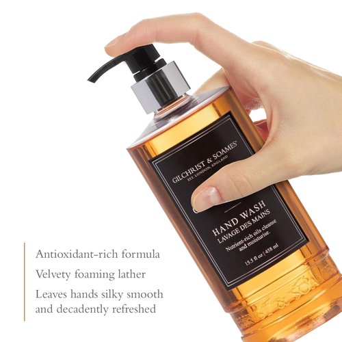 Gilchrist & Soames London Hand Wash – Natural Moisturizing Liquid Cleanser With Red Tea, Soy, Grape Seed Oil, & Ginkgo – Paraben & Sulfate Free Soap with Crisp, Clean Scent, 15.5 oz Pump Bottle
