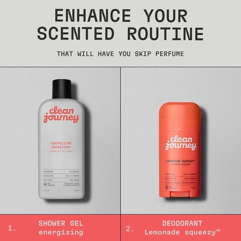Cleanjourney Aluminum-Free Deodorant - Natural Odor Control with Baking Soda | EWG Verified, Lemonade Squeezy, 2.64 Oz